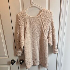 Pilcro Cream V-Neck Sweater